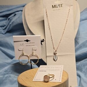 Lauren Conrad Goldtone Earrings and Mixit Goldtone Necklace Set